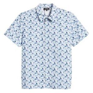 A.P.C. Paris Chemisette Leandre Short Sleeve Button Front Shirt Mens Size Large